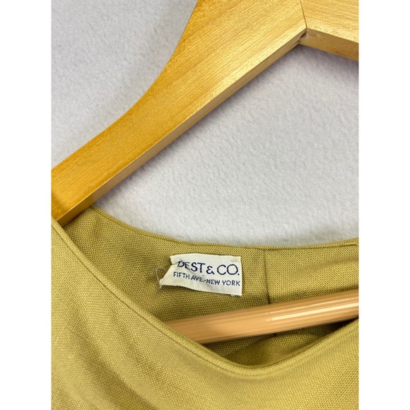 Vintage BEST & CO Fifth Avenue New York Womens  Top Size 14 Olive Bow Detail - Picture 2 of 11